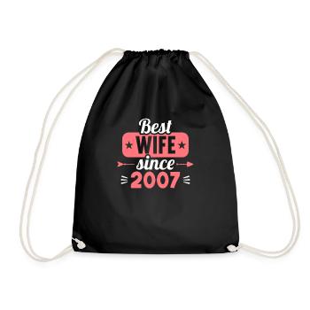 Best Wife Best Husband since 2007 - Drawstring Bag - black - Front