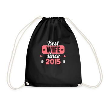Beste Ehefrau Bester Ehemann seit 2015 - Turnbeutel - Schwarz - Vorne