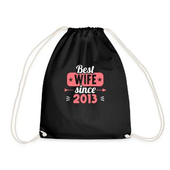 Best Wife Best Husband since 2013 - Drawstring Bag - black - Front