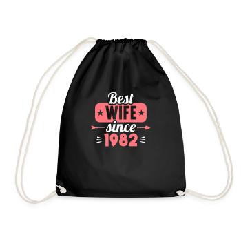 Best Wife Best Husband since 1982 - Drawstring Bag - black - Front