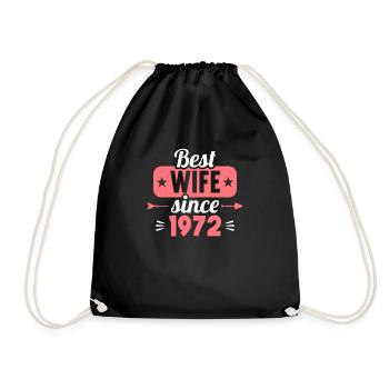 Best Wife Best Husband since 1972 - Drawstring Bag - black - Front