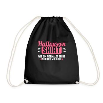 Halloween Shirt wie normales Shirt mit mir drin - Turnbeutel - Schwarz - Vorne