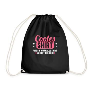 Cooles Shirt wie normales Shirt nur mit mir drin - Turnbeutel - Schwarz - Vorne