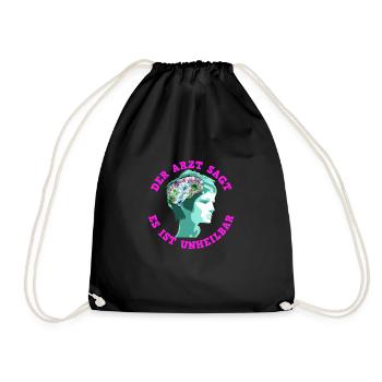 Garten Lustig Spruch Geschenk - Turnbeutel - Schwarz - Vorne