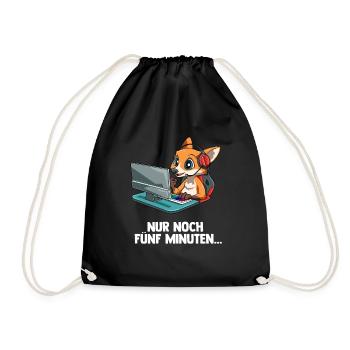 Streamen Videospiele Fuchs - Computer Spiele - Turnbeutel - Schwarz - Vorne