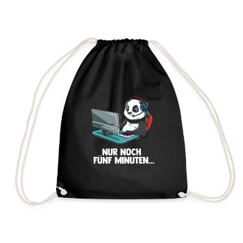 Streamen Videospiele Panda - Computer Spiele - Turnbeutel - Schwarz - Vorne