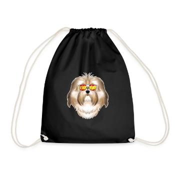 Bichon Havanais I Espagne Lunettes de soleil I Drapeau espagnol - Sac de sport léger - noir - Devant