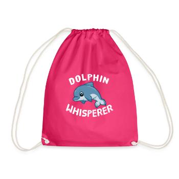 Funny Dolphin Lover Dolphin Whisperer - Drawstring Bag - fuchsia - Front