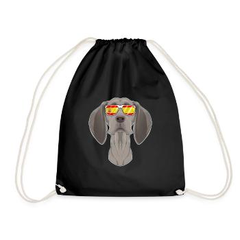 Weimaraner I Espagne Lunettes de soleil I Drapeau espagnol - Sac de sport léger - noir - Devant