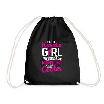 Je suis une fille de karaté, tout comme une normale - Sac de sport léger - noir - Devant