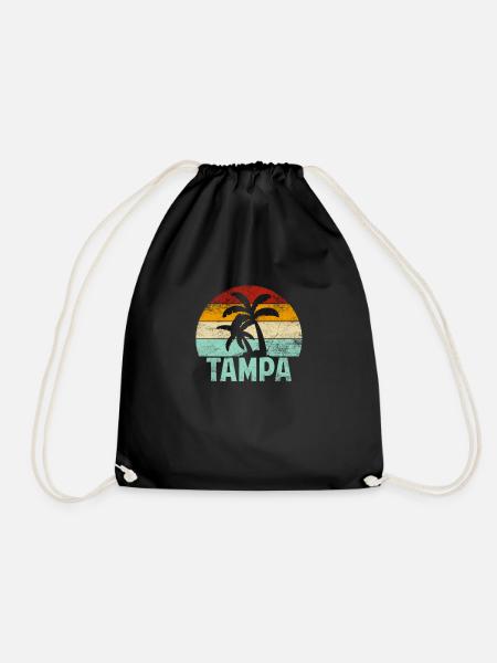 Tampa Souvenir Palmen Sommer Sonne Meer Strand - Turnbeutel - Schwarz
