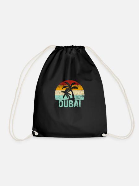 Dubai Souvenir Palmen Sommer Sonne Meer Strand - Turnbeutel - Schwarz