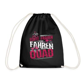 Quad Frauen Quadfahrerin Echte Frauen fahren Quad - Turnbeutel - Schwarz - Vorne