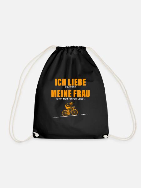 Ich Liebe Es Wenn Meine Frau Mich Radfahren Lässt - Turnbeutel - Schwarz