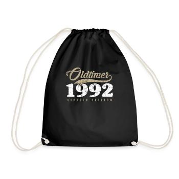 Oldtimer 1992 30. Geburtstag 30 Jahre - Turnbeutel - Schwarz - Vorne