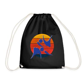 Vintage Retro Judo - Judo Geschenkidee - Turnbeutel - Schwarz - Vorne