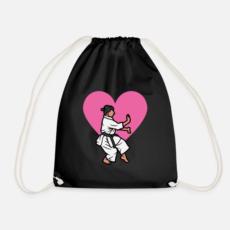 Karate Liebe - Karate Geschenkidee - Turnbeutel - Schwarz