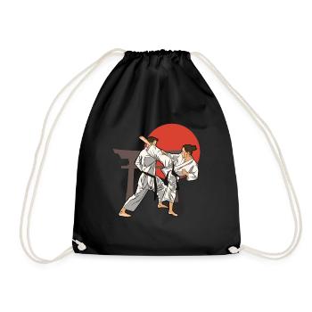 Karateka japan - karate gift idea - Drawstring Bag - black - Front