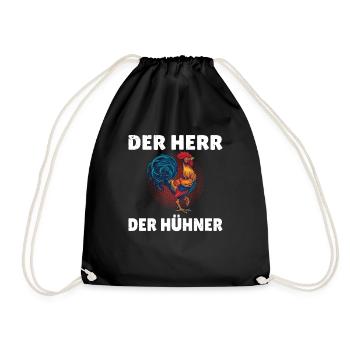 Der Herr der Hühner Hühnerwirt Landwirtschaft Outf - Turnbeutel - Schwarz - Vorne