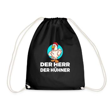 Der Herr der Hühner Hühnerliebhaber Landwirt Hahn - Turnbeutel - Schwarz - Vorne