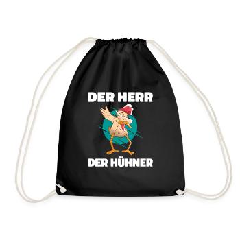 Der Herr der Hühner Hühnerflüsterer Hänchenwagen - Turnbeutel - Schwarz - Vorne