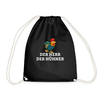 Der Herr der Hühner Hühnerliebhaber Landwirt Hahn - Turnbeutel - Schwarz - Vorne