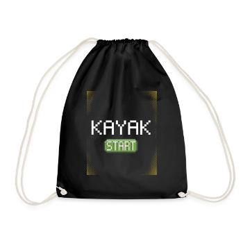 kayak pixel start - Drawstring Bag - black - Front