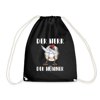 Der Herr der Hühner Hühnerhalter Hobby Huhn - Turnbeutel - Schwarz - Vorne