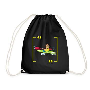 canoe humor - Drawstring Bag - black - Front