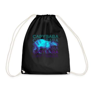 Capybara Retro Cadeau - Sac de sport léger - noir - Devant