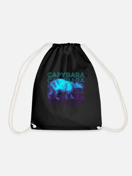 Capybara Retro Geschenk - Turnbeutel - Schwarz