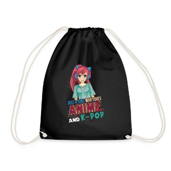 Vaporwave Japan Japanese Girl Love K-Pop Anime - Turnbeutel - Schwarz - Vorne
