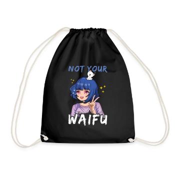 Vaporwave Japan Japanese Cute Not Your Waifu Anime - Turnbeutel - Schwarz - Vorne