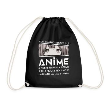 Vaporwave Japan Japanese I Always Watch Anime - Turnbeutel - Schwarz - Vorne