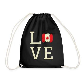 Love Canada Proud Canadian Flag Canada Day - Turnbeutel - Schwarz - Vorne