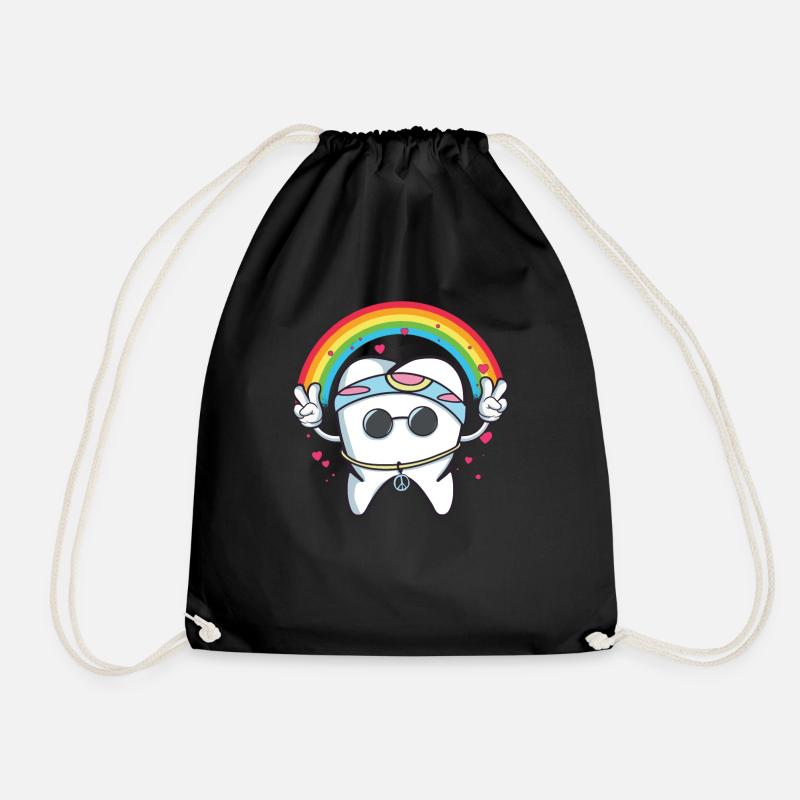 Cute Hippie Tooth Dentist Gift - Turnbeutel - Schwarz
