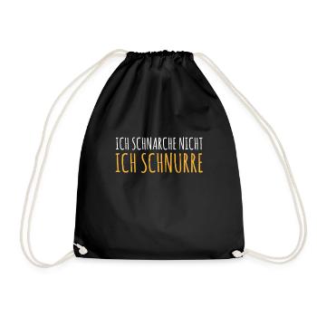 Ich Schnarche Nicht Ich Schnurre Katze Schlafshirt - Turnbeutel - Schwarz - Vorne