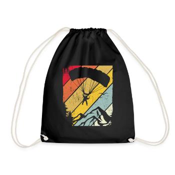 Paragliding Gleitschirmflieger Pilot Vintage Parag - Turnbeutel - Schwarz - Vorne