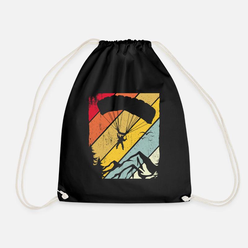 Paragliding Gleitschirmflieger Pilot Vintage Parag - Turnbeutel - Schwarz