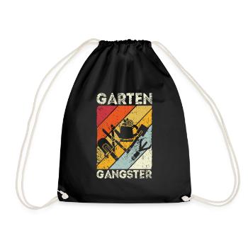 Garten Gangster Gärtnern Gartenarbeit Geschenk - Turnbeutel - Schwarz - Vorne