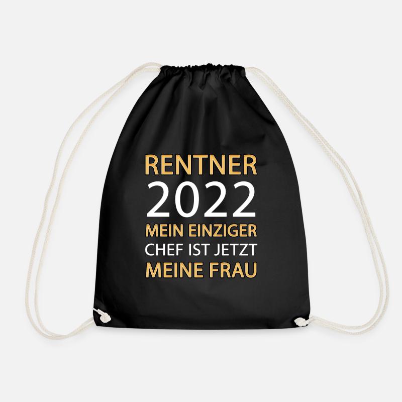 Rente Frau Chef Rentner 2022 - Turnbeutel - Schwarz