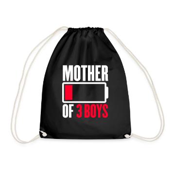 Mère de 3 garçons - Sac de sport léger - noir - Devant