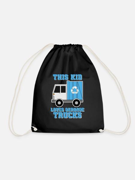 Müllwagen Liebe Müllabfuhr Kind Junge I Geschenk - Turnbeutel - Schwarz