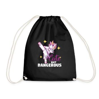 Mignon mais dangereux Drôle de Karaté Licorne - Sac de sport léger - noir - Devant