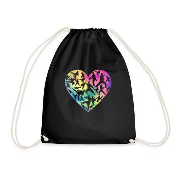 Martial Arts Heart Love Training Karate Tae Kwon Do - Drawstring Bag - black - Front