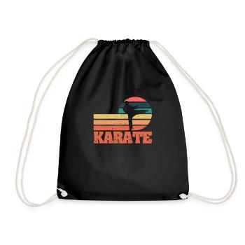 Vintage Karate Lovers Sunset Martial - Drawstring Bag - black - Front