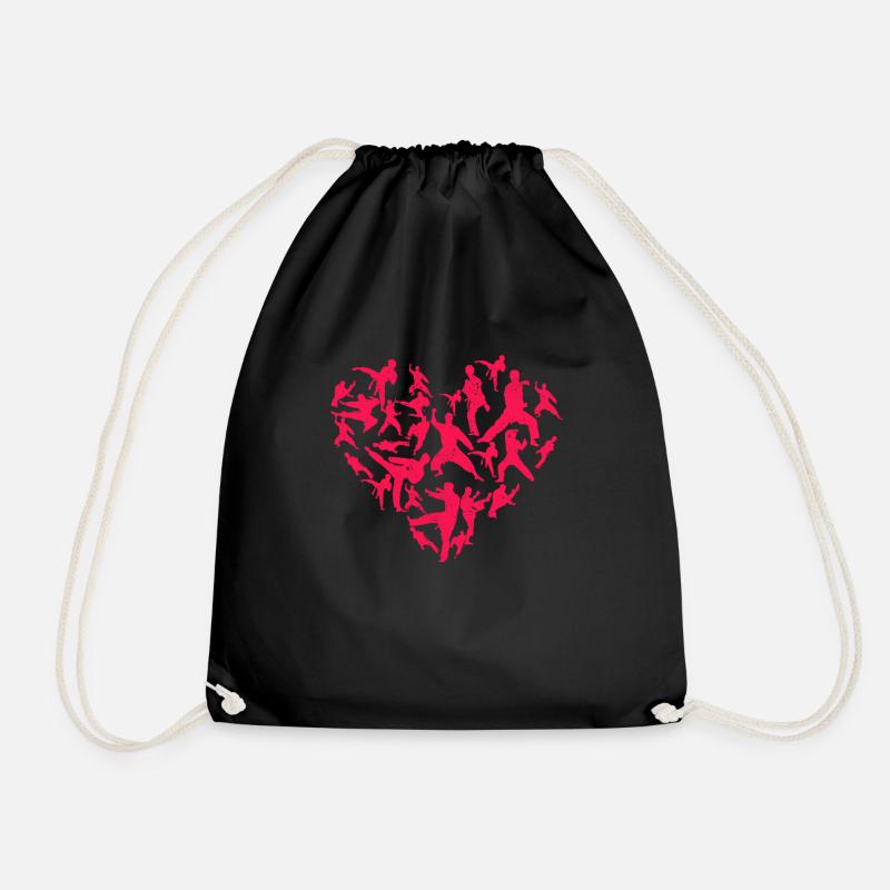 Kampfkunst Herz Liebe Training Karate Tae Kwon Do - Turnbeutel - Schwarz