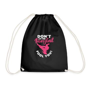 Ne vous laissez pas berner par la queue de cheval Funny - Sac de sport léger - noir - Devant