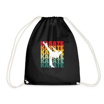 Rétro Vintage Karaté Silhouette 70s années 80 - Sac de sport léger - noir - Devant