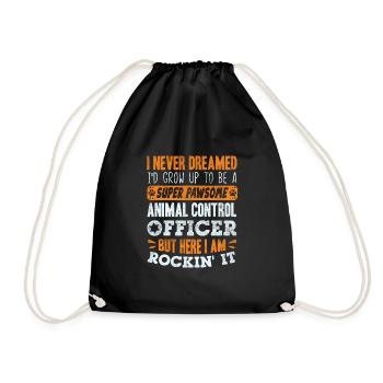 Agent de contrôle des animaux Super Pawsome Drôle - Sac de sport léger - noir - Devant
